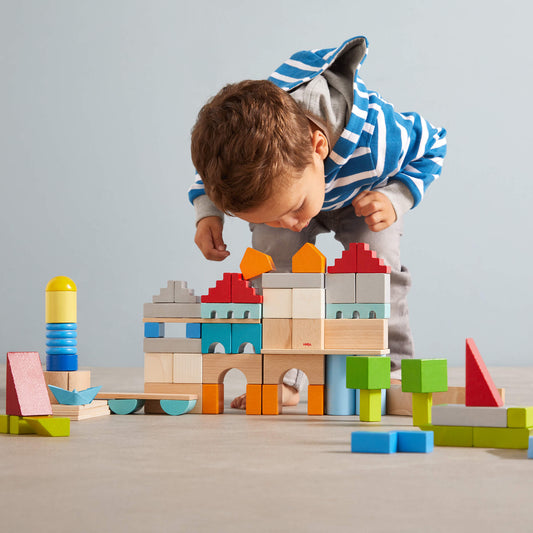 Colored Wooden Building Blocks - 85 Piece Set HABA USA