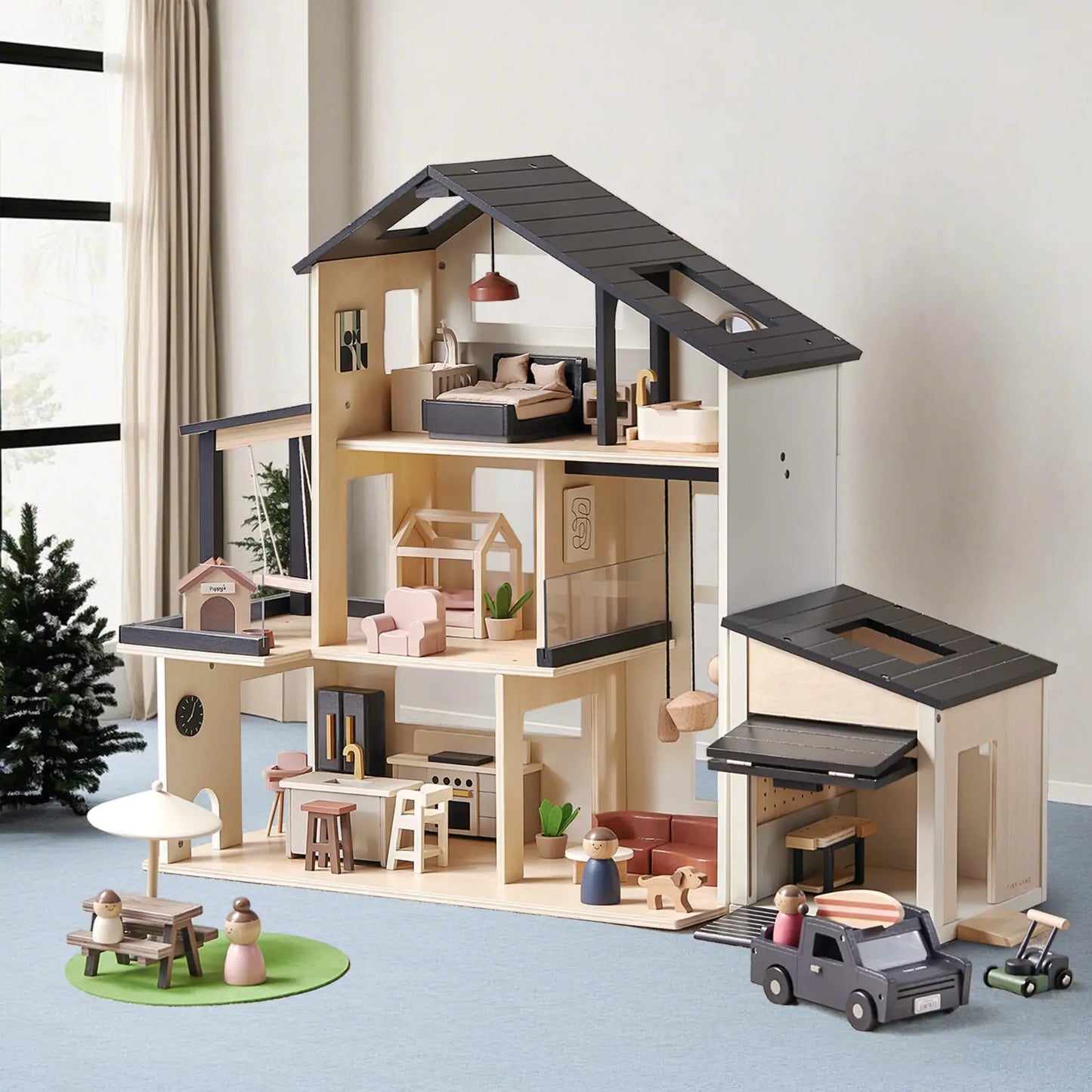 Tiny Land® Wooden Garage Set