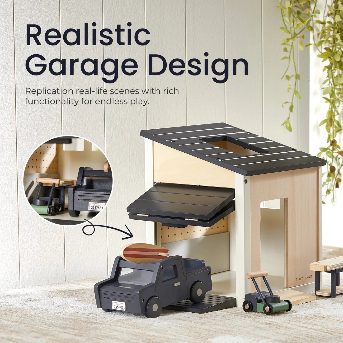 Tiny Land® Wooden Garage Set