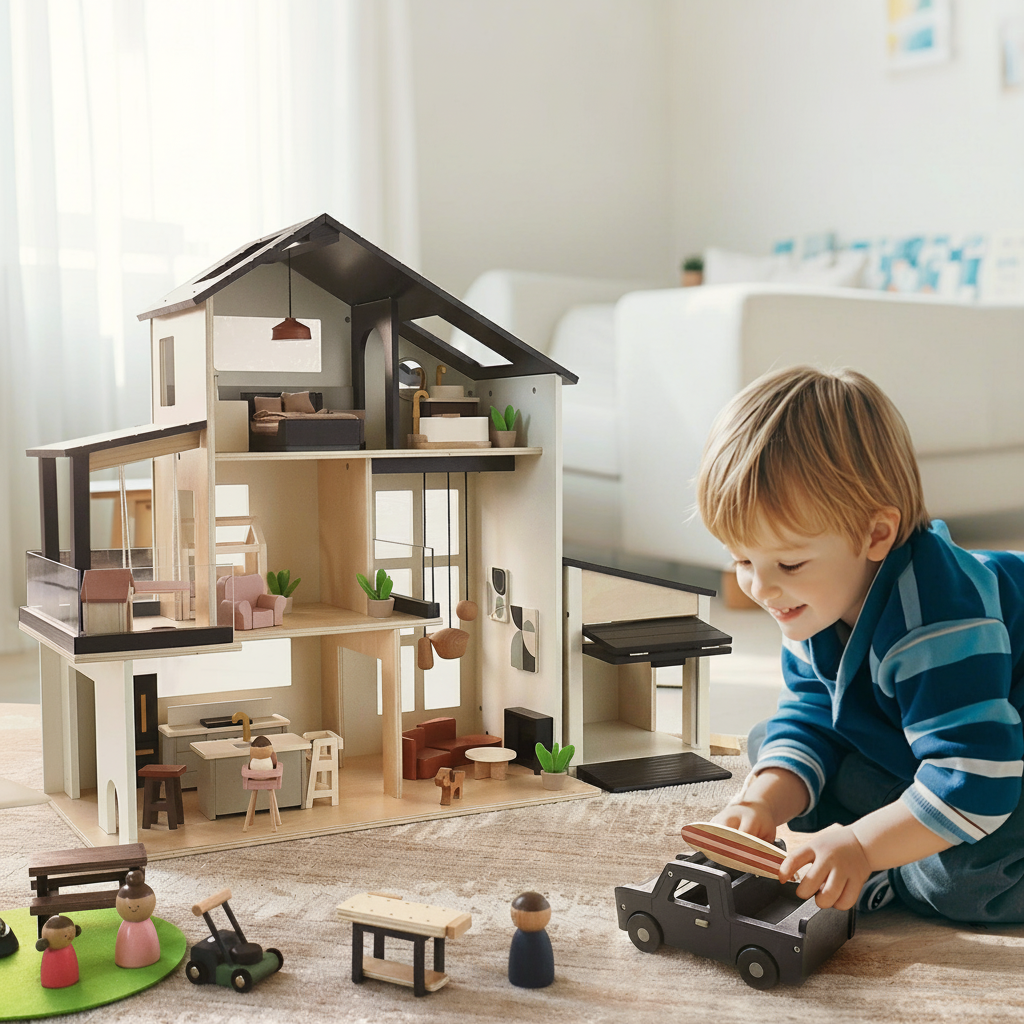Tiny Land® Wooden Garage Set