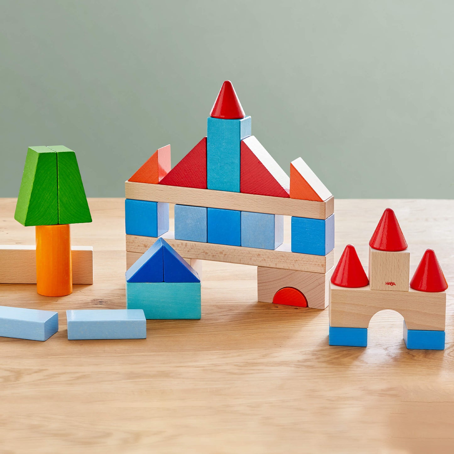 Colored Wooden Building Blocks - 46 Piece Set HABA USA