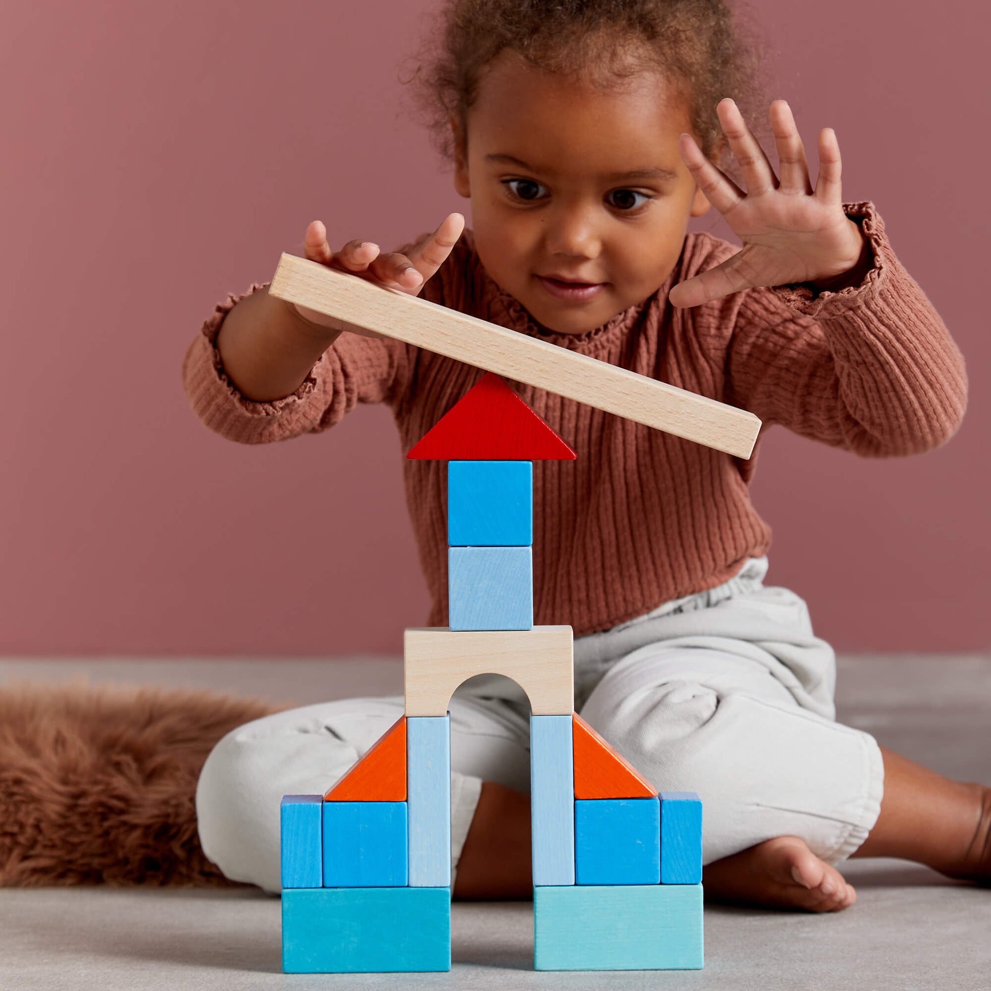 Colored Wooden Building Blocks - 46 Piece Set HABA USA