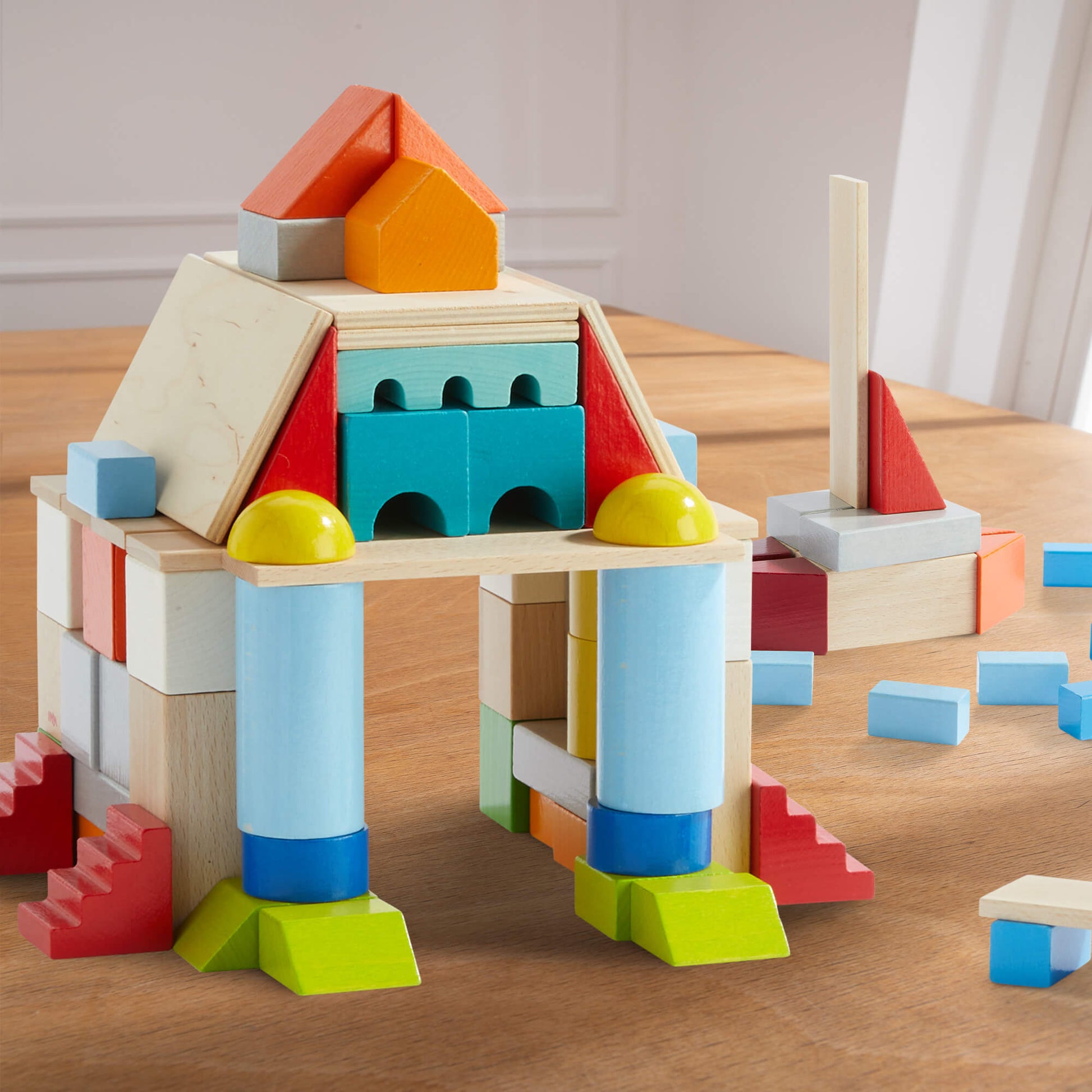 Colored Wooden Building Blocks - 85 Piece Set HABA USA