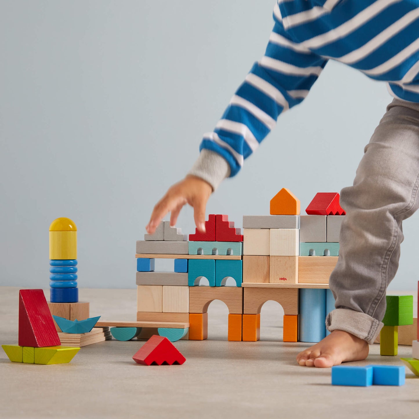 Colored Wooden Building Blocks - 85 Piece Set HABA USA