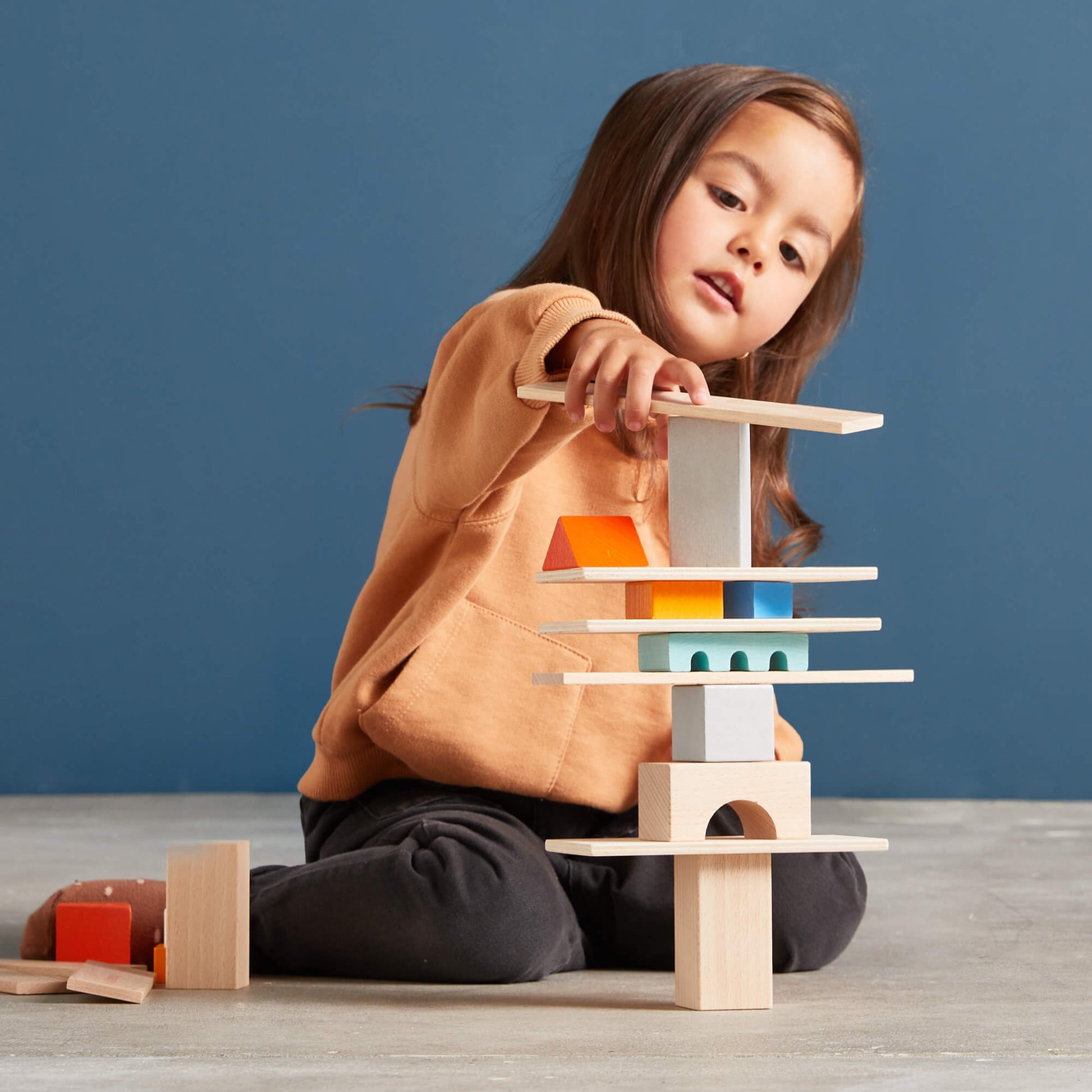 Colored Wooden Building Blocks - 85 Piece Set HABA USA