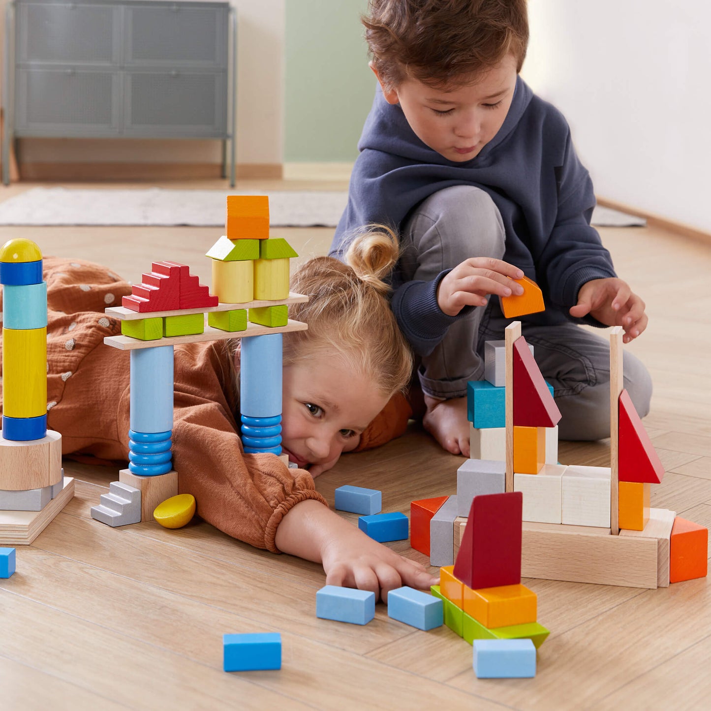 Colored Wooden Building Blocks - 85 Piece Set HABA USA