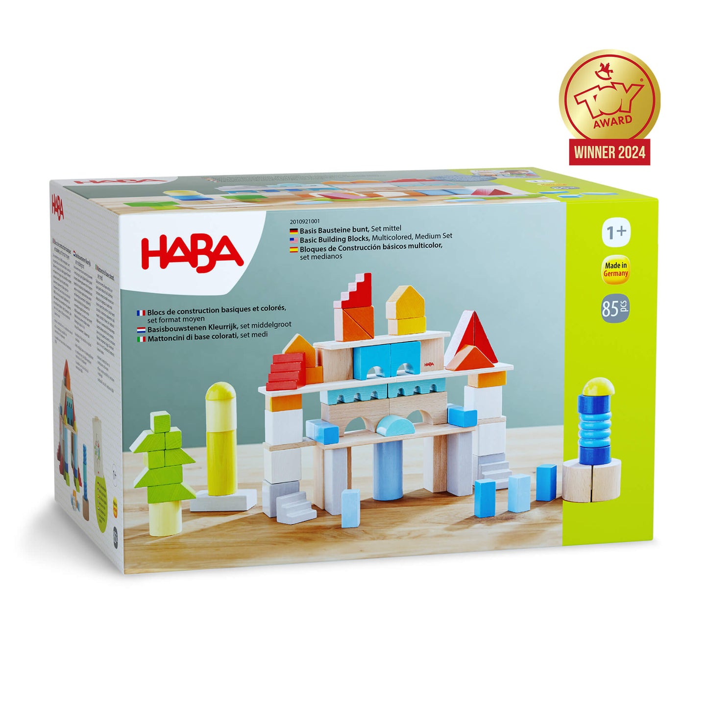 Colored Wooden Building Blocks - 85 Piece Set HABA USA