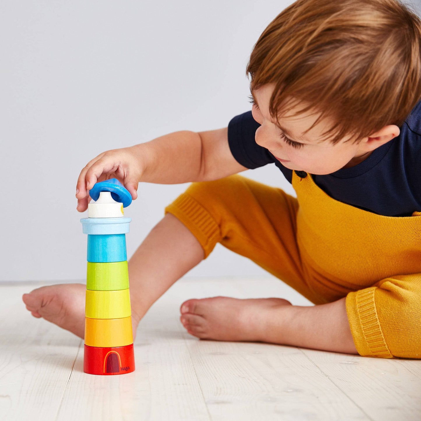 Lighthouse Wooden Rainbow Stacker HABA USA