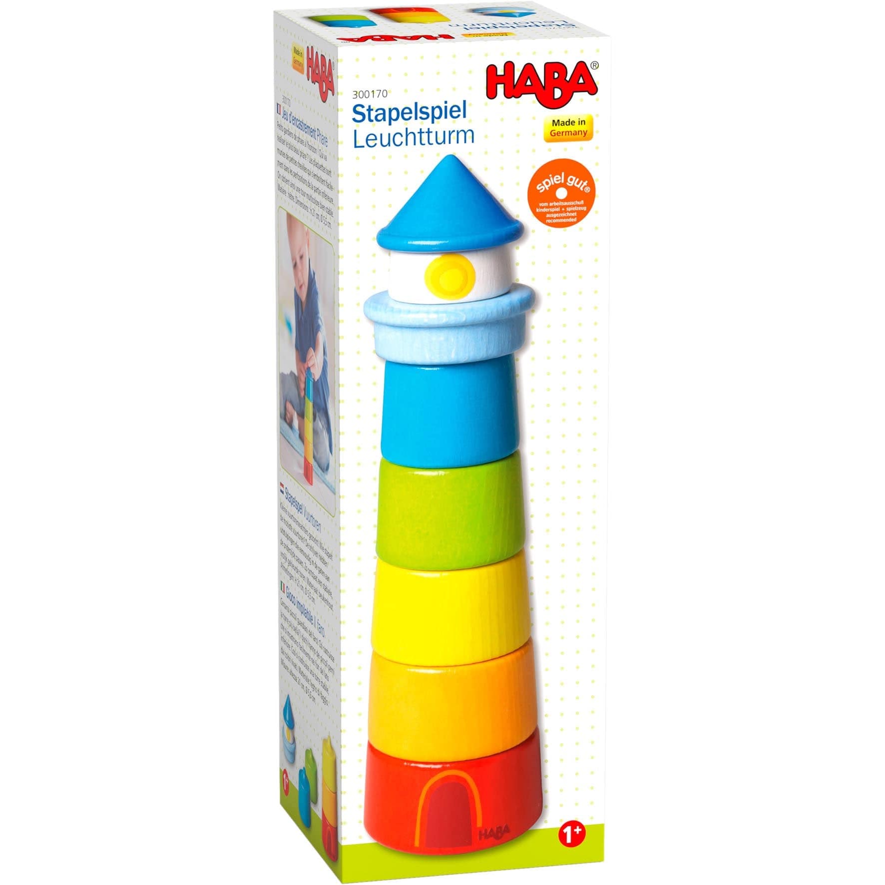 Lighthouse Wooden Rainbow Stacker HABA USA