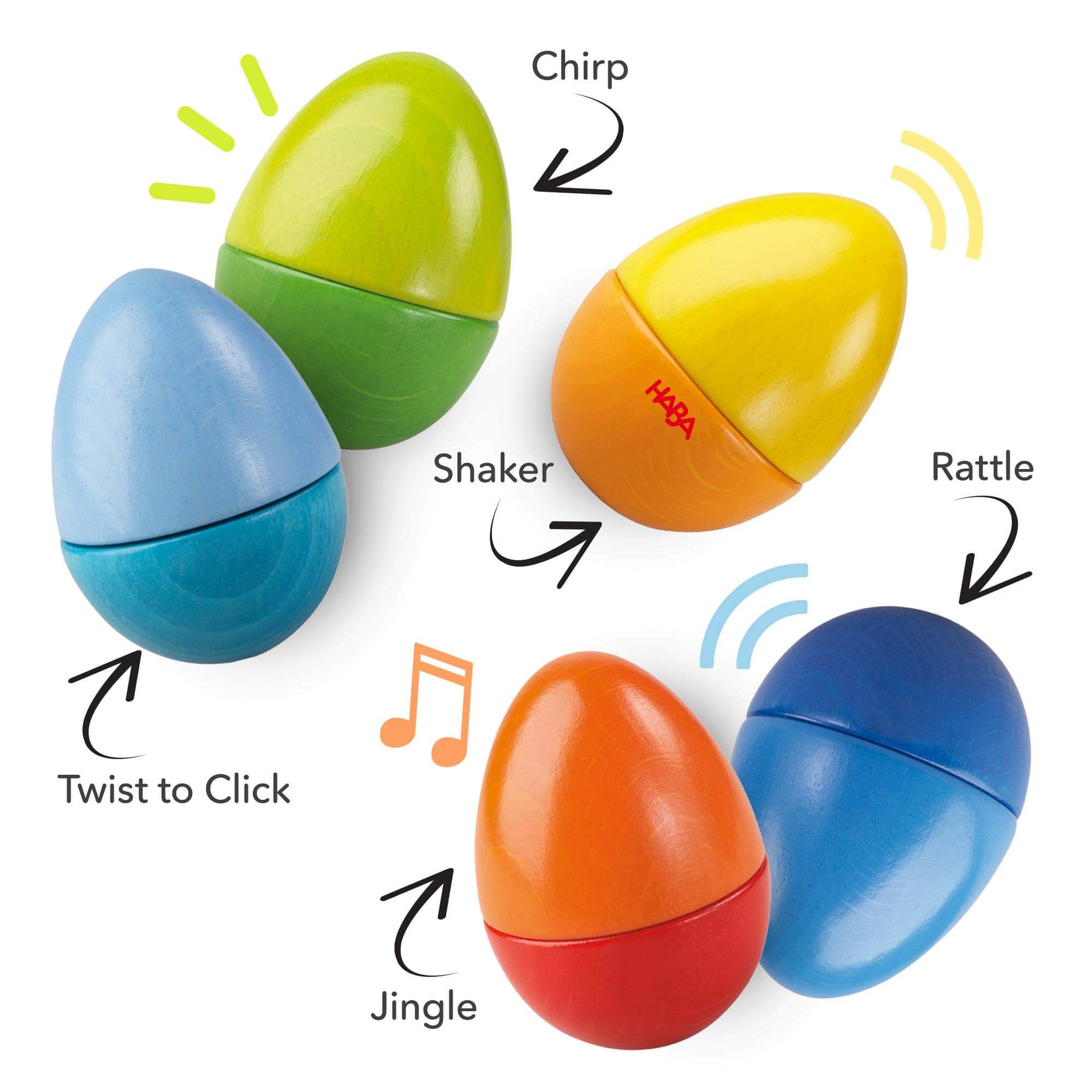 Fun with Sounds Wooden Eggs HABA USA
